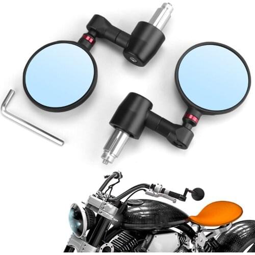 Universal Aluminum Motorcycle Rear View Mirrors Round 7/8" Handle Bar End Motorbike Side Mirror For Suzuki for Honda for Yamaha