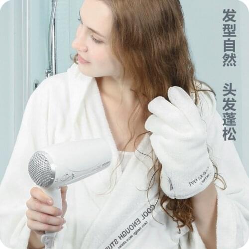 Thickening Wipe Hair Dry Gloves Quick Dry Hair Hand Gloves