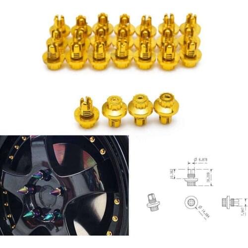 JQTUNING-25pcs/Lot Plastic Spike Wheels Rivets Fits AH Ds Series Wheel Rims Cap Lip Screw Bolt Tires
