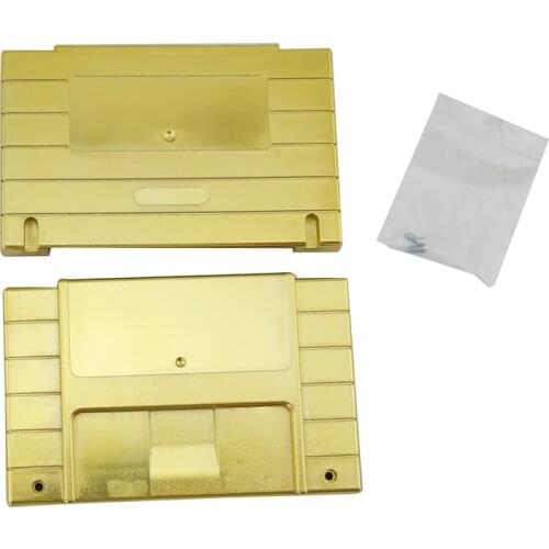 10pcs Gold-plated Game Cartridge Replacement Plastic Shell For SNES game Console card 16-bit game card shell US Version