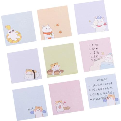 12packs /lot Cute Cartoon Four Seasons White Bear Hamster Memo Pad Sticky Notes Stationery Stick N Times Office School Supplies