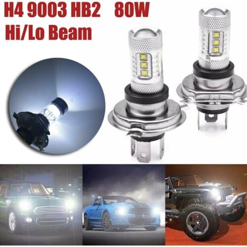 2pcs H4 9003 HB2 Fog Driving Light LED Headlight 80W High/Low Beam DRL 90W White 8000K Auto Fog Lamp Day Running Light
