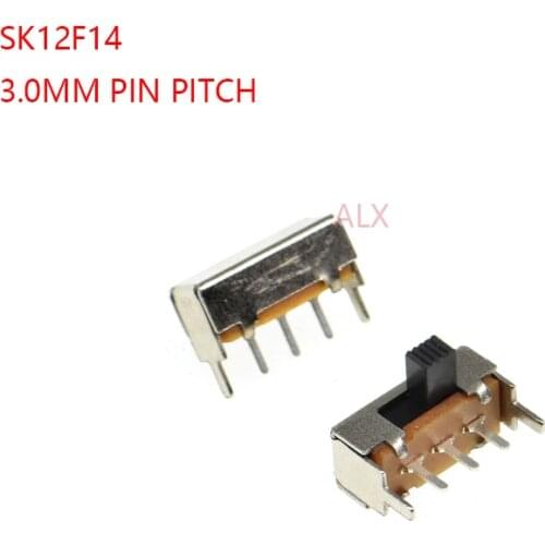 20PCS SK12f14 TOGGLE switch 3PIN 1P2T Handle high 4MM PITCH 3.0MM 3MM Right Angle Slide Switches sk12f14VG4
