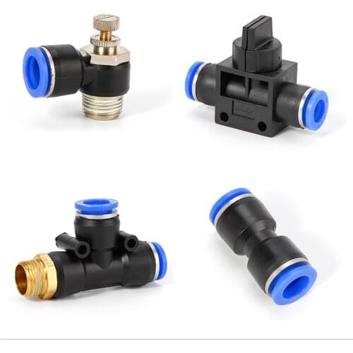 20 pcs Pneumatic Fittings PY/PU/PV/PE Water Pipes and pipe connectors direct thrust 4 to 16mm/ PK plastic hose quick couplings