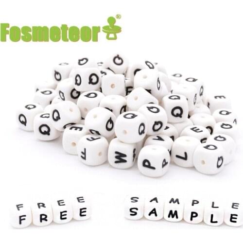 Fosmeteor 26pcs 12mm Silicone Letters Beads Baby Teething Teethers English Alphabet Letter Beads BPA Free Baby Shower Gifts