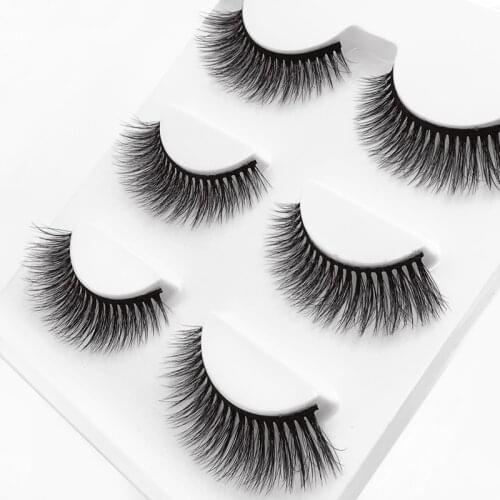 3 Pairs False Lashes Natural long Fake Eyelashes Mink Lashes Wispy Fluffy Mink Eyelashes Hand Made False Eyelash Faux Cils