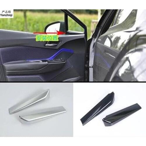ABS Chrome/Carbon Fiber Interior Front A Pillar Decoration Trim Windows Stickers for Toyota C-HR CHR C HR 2016 2017 2018 Parts