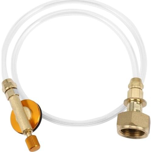 ELOS-Propane Refill Adapter Picnic Camping Stove Gas Hose Double Sided Adjustable Flat Tank Gas Pipe Adapter Hose