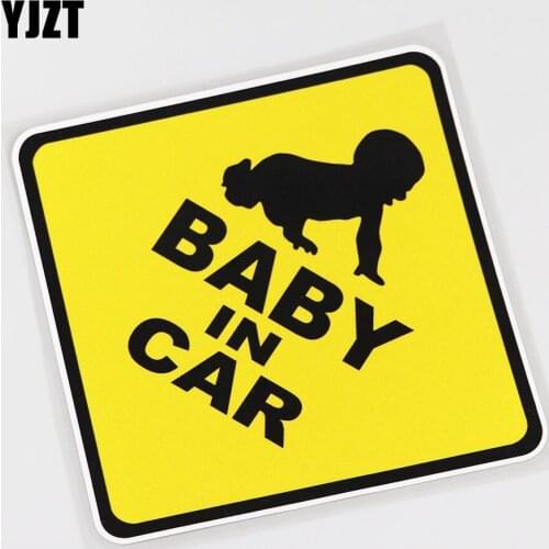YJZT 14.5CMX14.5CM Baby in Car Sticker Crawling baby Pvc Decal 13A-0029