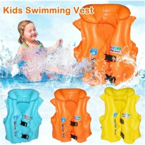 PVC Children Inflatable Bathing Suit Inflatable Swimming Boating Surfing Sailing Buoyancy Life Vest Kid Safety Jacket Water Fu