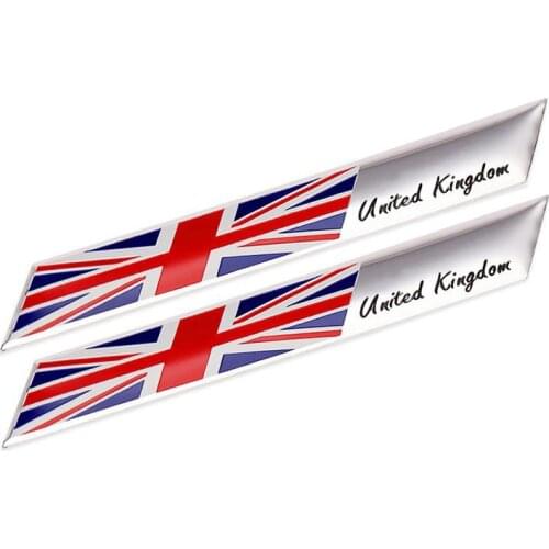 2pcs United Kingdom Union Jack Flag Emblem Trunk Sticker Decal For Aston Martin JAGUAR MINI COOPER LAND ROVER