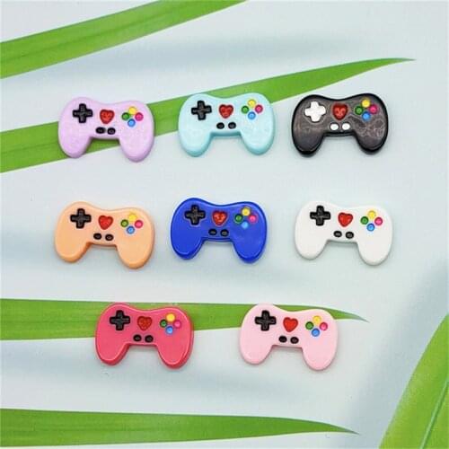 Julie Wang 10PCS Resin Artificial Gamepad Charms Random Color Pendant Bracelet Earrings Jewelry Making Accessory Decor