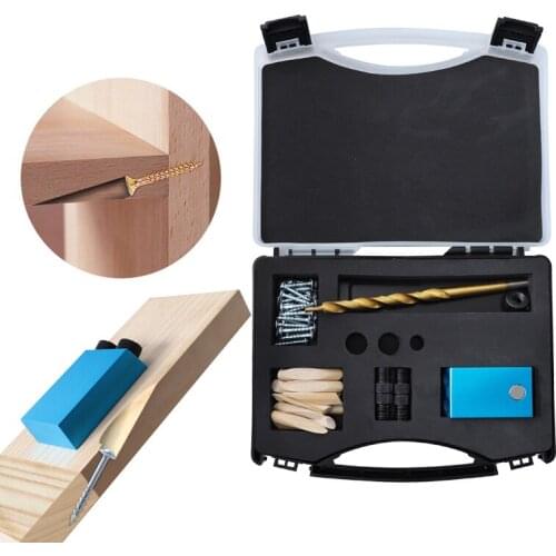 Pocket Hole Jig 9.5mm Drill Bit Aluminum Alloy Wood Jig 15 Degree Angle Hole Puncher Locator Drill Guide for DIY Wood Jointing