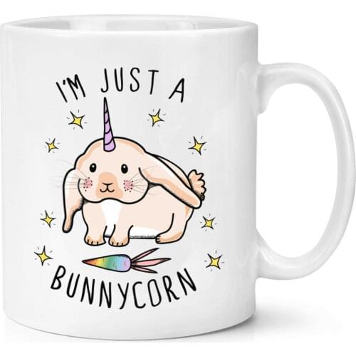 Rabbit Ceramic Mugs Coffee Cups Mugs I'm Just A Bunnycorn 11oz Mug Cup- Bunny Unicorn Rabbit Ceramic Cup for Kids Mug