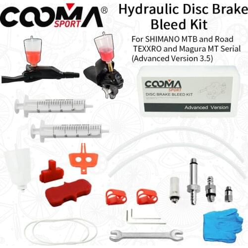 COOMAs Hydraulic Brake BLEED KIT for SHIMANO, also for Magura Hydraulic Brake, Version 3.0 Mineral Oil Tool Kit