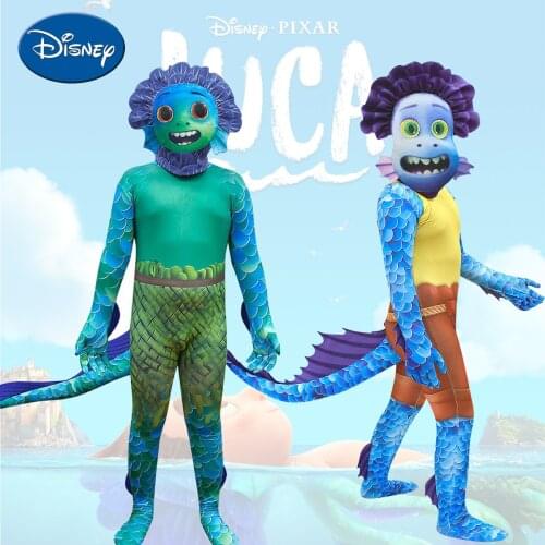 Disney Luca Pixar Alberto Sea Monster Cosplay Anime Fish Monster Suit Childrens Fancy Costume Christmas Halloween Jumpsuit Toys