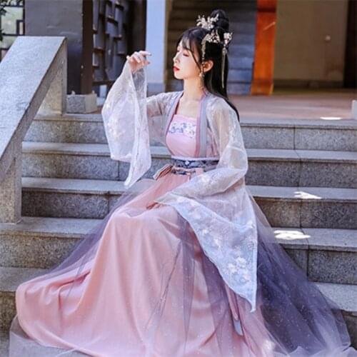 Ancient Hanfu Dress Folk Dance Costume Women Han Dynasty Princess Fairy Hanfu Dress Oriental Style Dance Clothing Girl Cosplay
