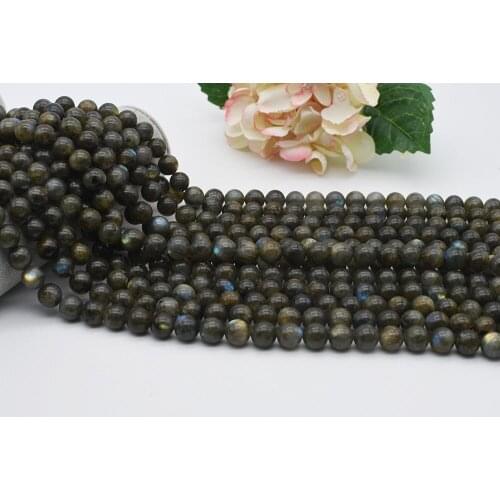 4-12mm Superior Quality Natural Smooth Green Labradorite round Beads For DIY necklace bracelet jewelry making 15 "free delivery