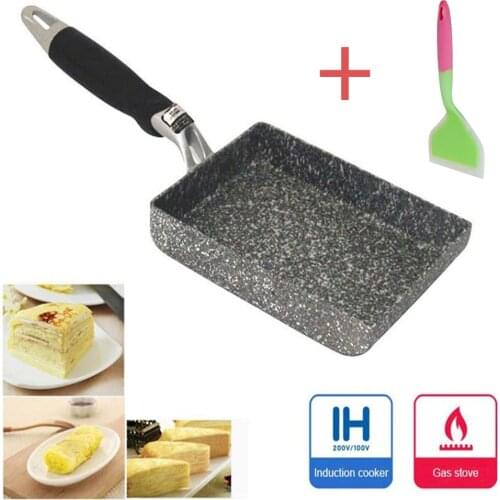Square Non-Stick Fried Eggs Pans Aluminium Alloy Japanese-Style Frying Pan Fried Eggs Pans Maker Breakfast Pot Mini Cooker Pan