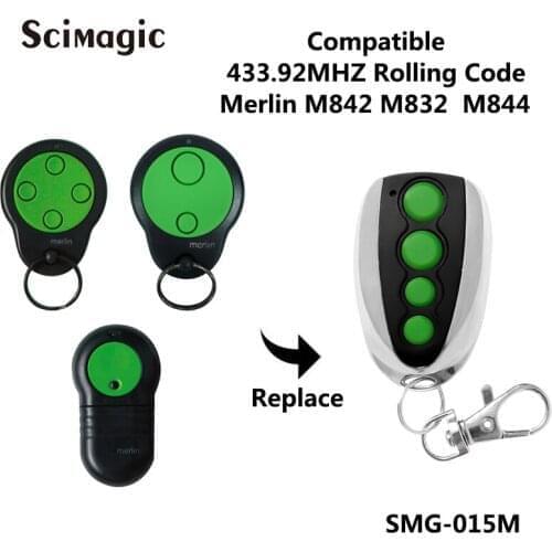 Merlin M842 M844 M832 Garage Door Remote Control Replacement Options 433.92mhz Rolling code Door Opener