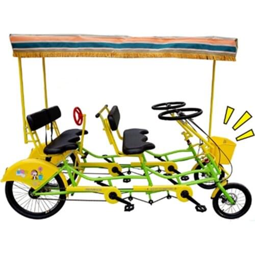 Micro Recumbent Township Quad Bike Double Row Seat Four Wheel Couple Sightseeing Bicycle