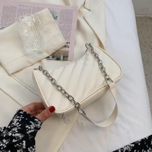 Fashion Chain Handbags for Women 2021 Trend Zipper Shoulder Bag PU Leather Portable Female Rhombic Texture Bag for dropshipping