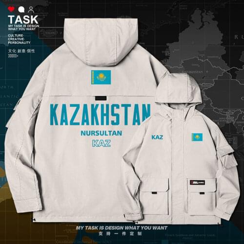 Kazakhstan Kazakh Kazakhstani KAZ men jacket hooded nation flag mens chaquetas hombre clothing trench coat men autumn clothes
