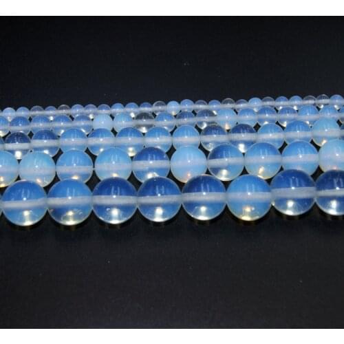 Wholesale Natural Stone White Opal Round Loose Beads 4 6 8 10 12 MM Pick Size For Jewelry Making Charm DIY Bracelet Necklace