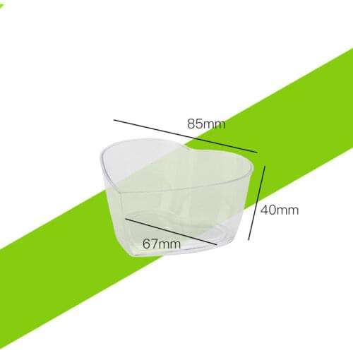 50PCS 120ml Cups Clear Portion Transparent Heart-shaped Container for Jelly Yogurt Mousses Dessert Disposable Plastic
