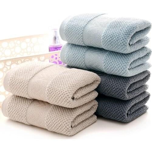 Drop Ship Solid Color 100% Cotton Towel Set Bath Towel For Adults Face Hand Towel toallas summer strand handdoek towel 3pcs/set