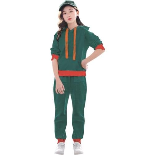 Girls Hooded Pullover and Sweatpants Two-Piece Casual Clothes Sets Autumn Solid Long Sleeve Trousers Teen Tracksuits Tops Pants