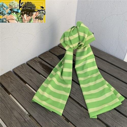 Anime JoJos Bizarre Adventure Long Green Scarf Wrap Jonathan Joestar Cosplay Costume 200cm Rare Handmade