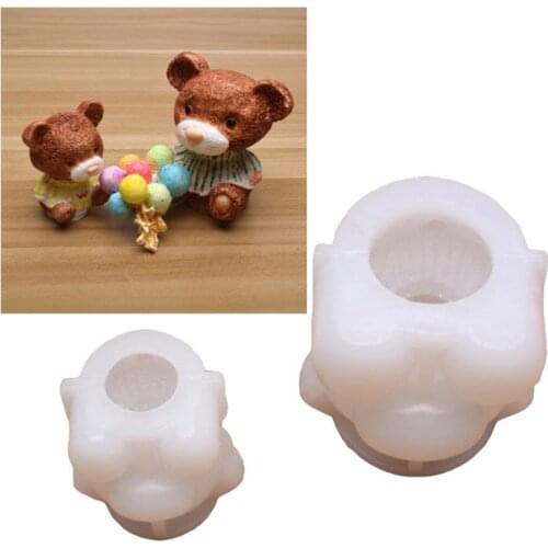 Handmade 3D Cartoon Bear Ice Tray Mould Silicone Soap Candle Ice Tray Resin Casting Silicone Molds Art Craft DIY Tools