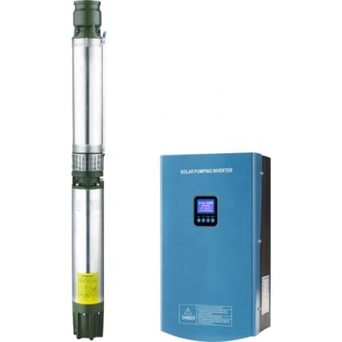 3kw solar borehole pump for irrigation stainless steel 304 IP68 big flow AC motor inverter drive