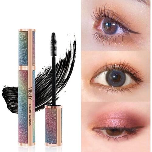 5D Silk Fiber Lash Mascara Cream Pretty Waterproof Long-Lasting Curl Black Thick Eyelash Extension Starry Sky Mascara