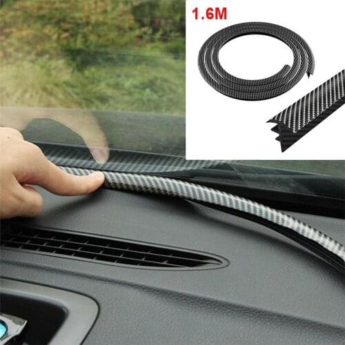 1.6M Carbon Fiber Car Dashboard Gap Filling Sealing Strip Rubber Car Accessories