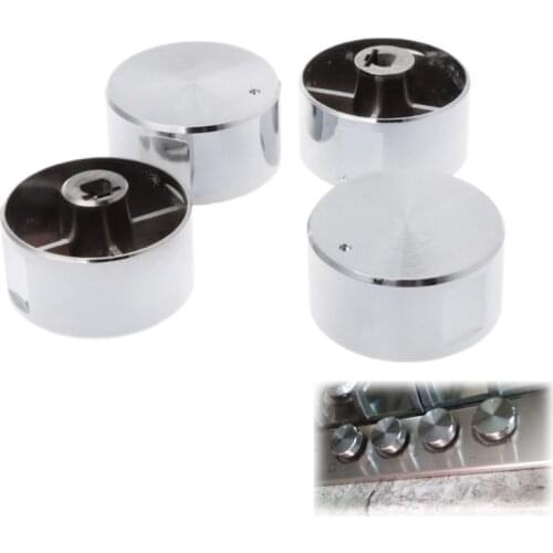 High Quality Zinc Alloy Rotary Switches 4Pcs/Set Round Knob Gas Stove Burner Oven Kitchen Parts Handles G8TC