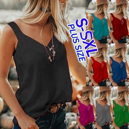 Women Solid Color Tank Top Loose Camis Loose Casual Elegance 2021 Summer V-Neck Nightclub y2k top Lady Tops Tees