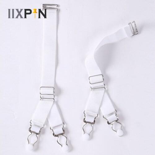2pc Woman Sexy Y-shaped Double Socks Clip Duckbill Buckle Garter Leg Straps Garter Elastic Stockings Belt Sexy Metal Clips