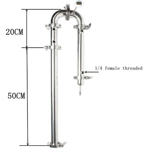 1.5 "OD50.5mm Reflusso torre, Distillatore, Colonna per la distillazione, Igienico-sanitari In Acciaio 304