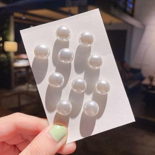 1Set Cute Pearl Crystal Brooch Enamel Pins Dress Neckline Clothes Fixed Brooches for Women Girl Fashion Jewelry Accessories