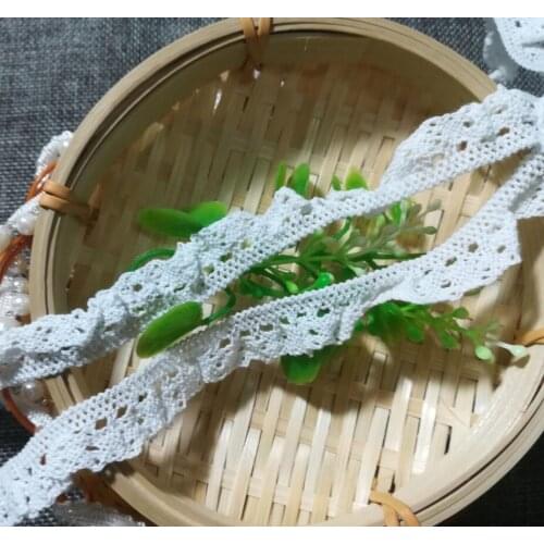 1Yards Cotton Lace Ribbon Guipure Elastic Lace Fabric 1.6cm Sewing White Lace Trim Ribbons Laces For Clothes Crafts dentelle FR5