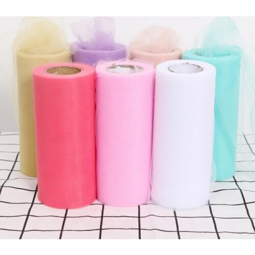 1 Roll 6 Inch*25 Yard Organza Spool Tutu Scrapbooking Supplies Wedding DIY Party Baby Shower Decoration Suplies