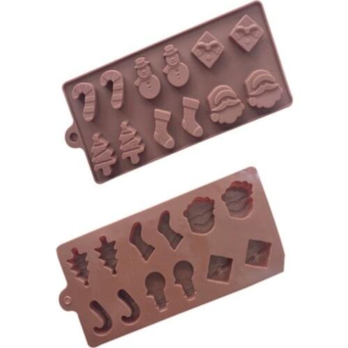 100pcs/lot Christmas day santa Silicone Chocolate Molds Bar Mould Cake Mold Ice Tray Cake Decorating Tool