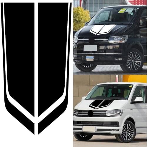 2PCS Motor racing stripes cap stickers for vauxhall Vivaro camper trailer VW T5 T6 front cover vinyl car accessories