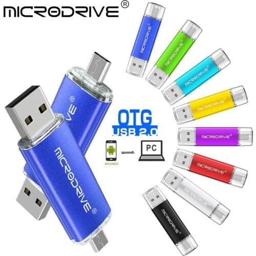 2 in 1 OTG Pen Drive metal USB Flash Drive colorful 4GB 8GB 16gb 32gb 64gb smart Memory sticks pendrive for Android phone tablet