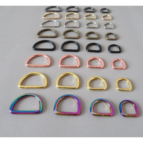 20Pcs 15mm 20mm 25mm 32mm D Ring For Bag Accessory Belt Loop Buckle Metal Hardware Pet Dog Collar Harness Handbag Backpack Clasp