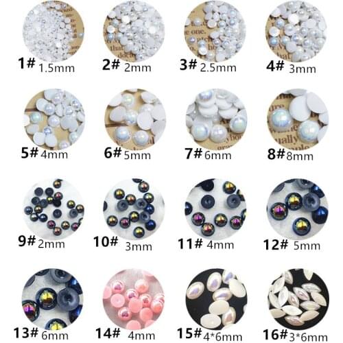 1000pcs/pack Japan Korea 3D Nail Art Decorations Colorful Circle Pearl Nail Accessories Nail Parts DIY Nail Tips Supplies