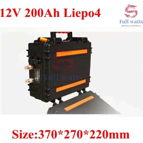 12V lifepo4 rechargeable battery 200ah 200AH phosphoric acid RV battery with BMS and cigarette lighter for RV and inverter
