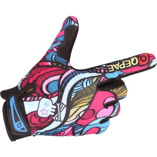 Colored Bike Riding Fitness Gloves Full Finger Bicycle Cycling Motorcycle Gloves Men Women Horse Cycling Gloves